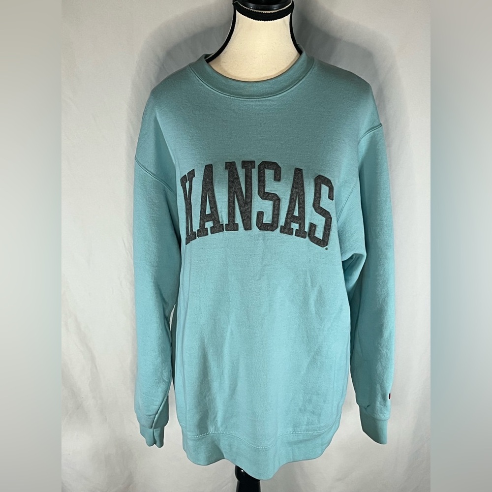 Champion Athleticwear Kansas University Arched Block Letter Crewneck Sweatshirt